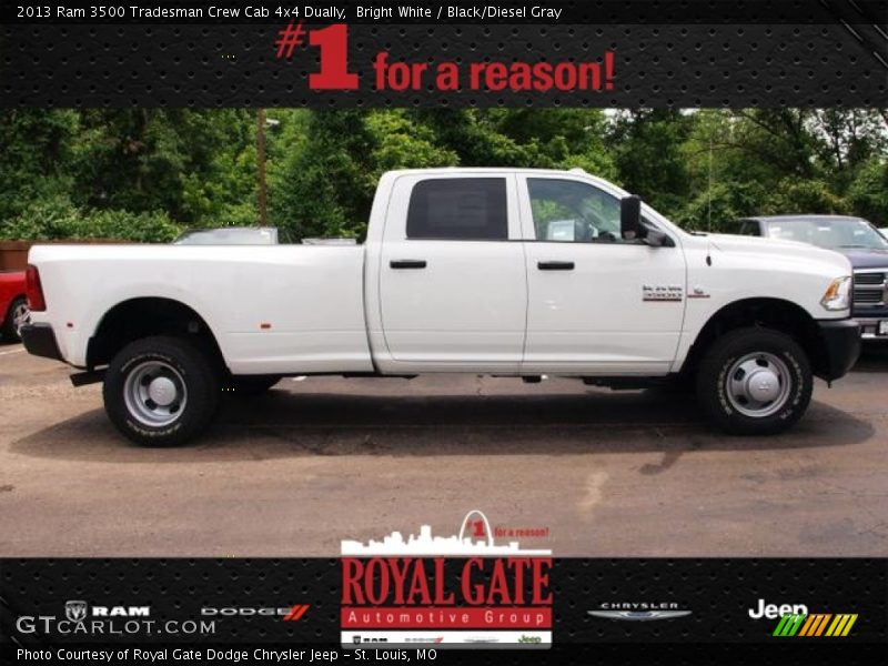 Bright White / Black/Diesel Gray 2013 Ram 3500 Tradesman Crew Cab 4x4 Dually