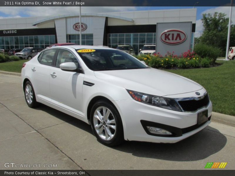 Snow White Pearl / Beige 2011 Kia Optima EX