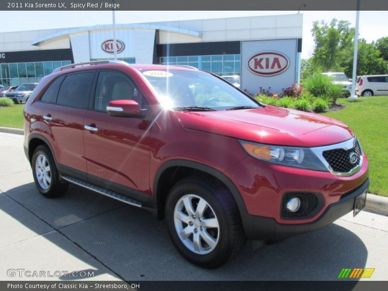 Spicy Red / Beige 2011 Kia Sorento LX