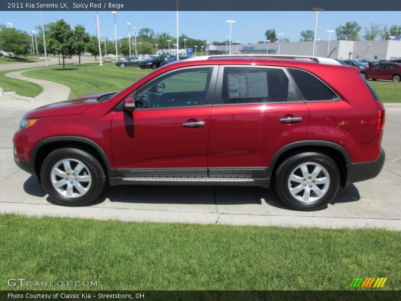 Spicy Red / Beige 2011 Kia Sorento LX