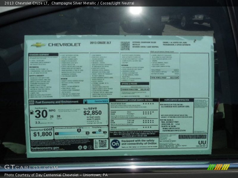 Champagne Silver Metallic / Cocoa/Light Neutral 2013 Chevrolet Cruze LT