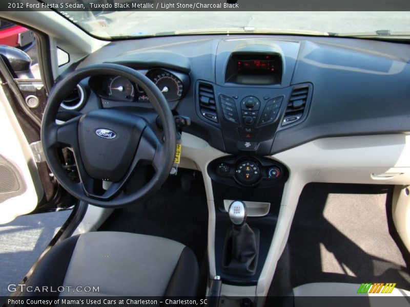 Tuxedo Black Metallic / Light Stone/Charcoal Black 2012 Ford Fiesta S Sedan