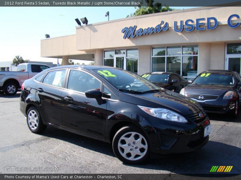 Tuxedo Black Metallic / Light Stone/Charcoal Black 2012 Ford Fiesta S Sedan