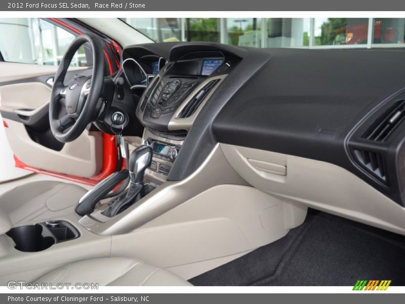 Race Red / Stone 2012 Ford Focus SEL Sedan
