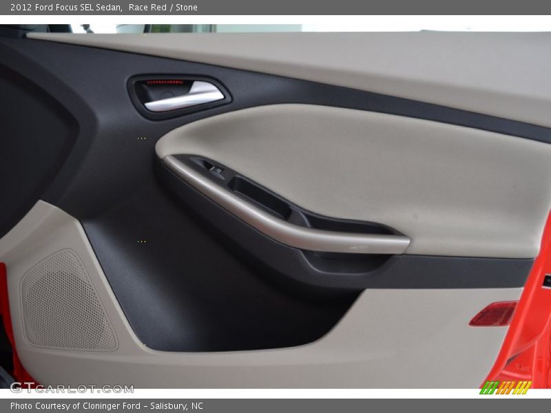 Race Red / Stone 2012 Ford Focus SEL Sedan