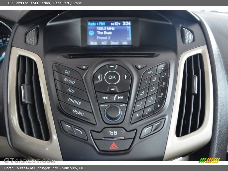 Race Red / Stone 2012 Ford Focus SEL Sedan
