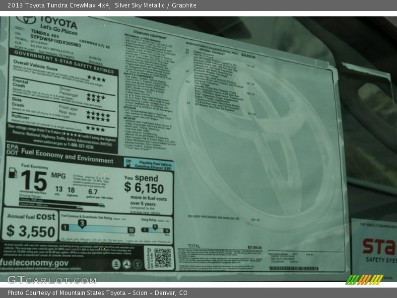 Silver Sky Metallic / Graphite 2013 Toyota Tundra CrewMax 4x4
