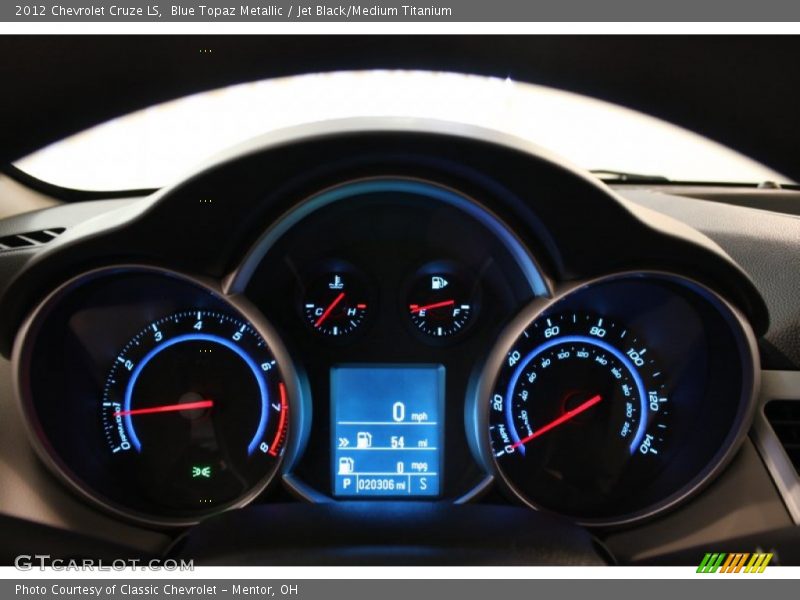 Blue Topaz Metallic / Jet Black/Medium Titanium 2012 Chevrolet Cruze LS