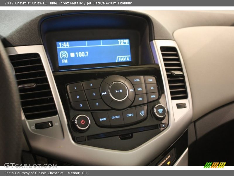 Blue Topaz Metallic / Jet Black/Medium Titanium 2012 Chevrolet Cruze LS