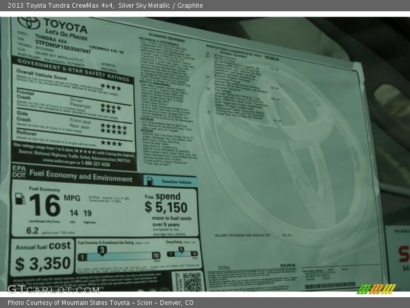 Silver Sky Metallic / Graphite 2013 Toyota Tundra CrewMax 4x4