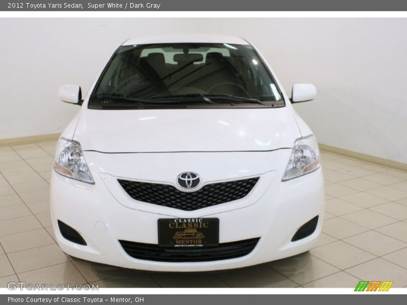 Super White / Dark Gray 2012 Toyota Yaris Sedan