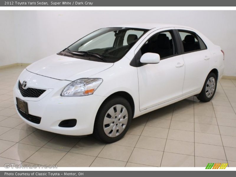 Super White / Dark Gray 2012 Toyota Yaris Sedan