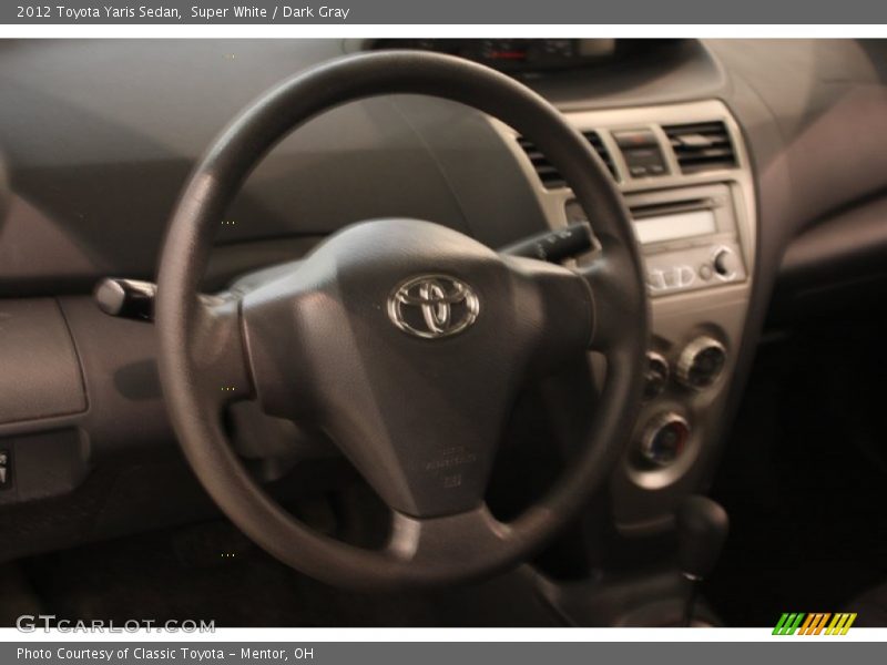 Super White / Dark Gray 2012 Toyota Yaris Sedan