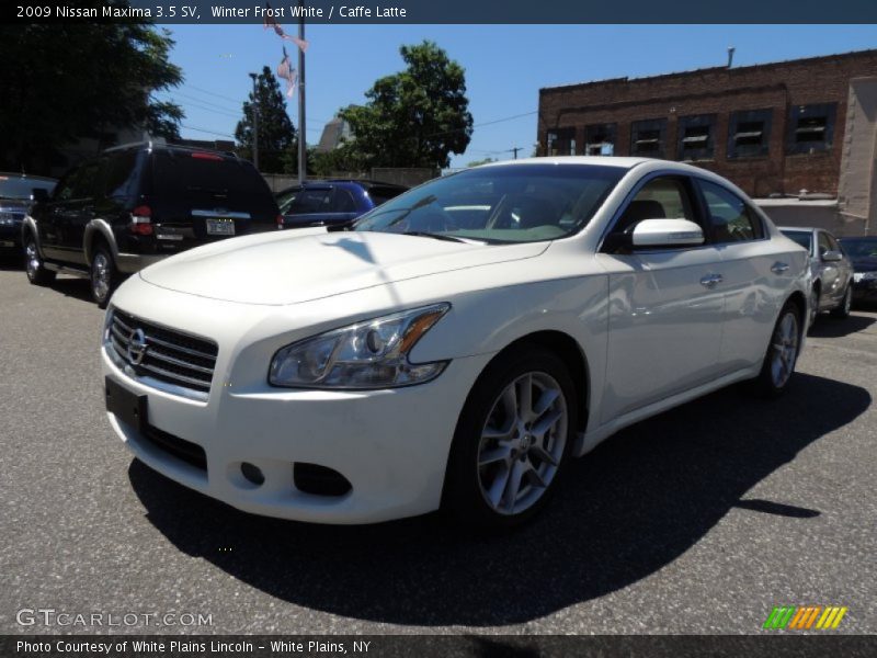 Winter Frost White / Caffe Latte 2009 Nissan Maxima 3.5 SV