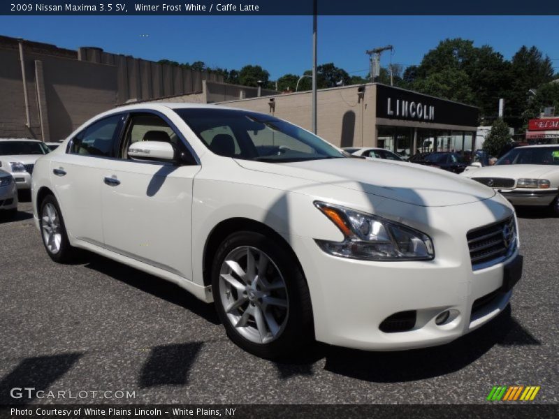 Winter Frost White / Caffe Latte 2009 Nissan Maxima 3.5 SV