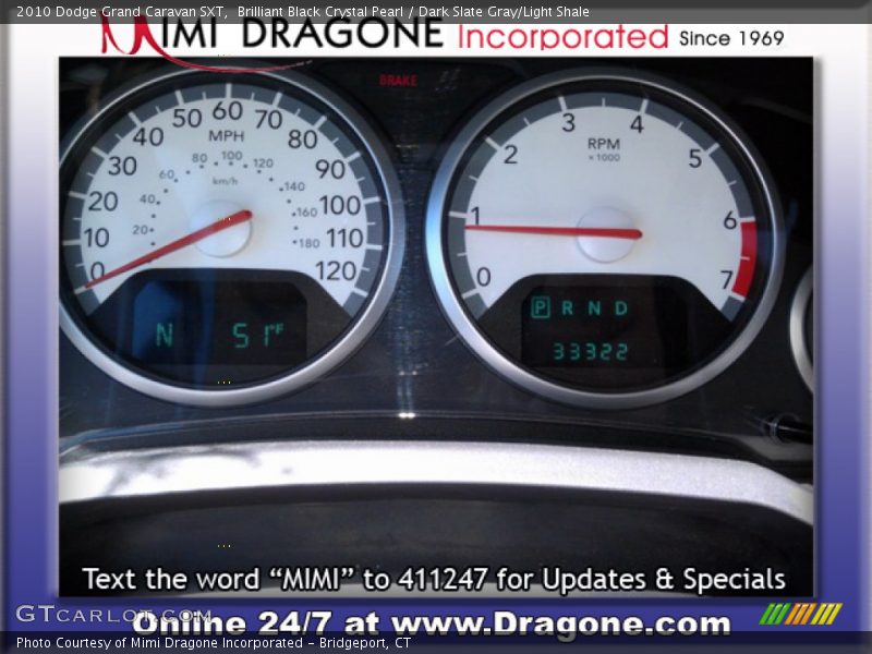 Brilliant Black Crystal Pearl / Dark Slate Gray/Light Shale 2010 Dodge Grand Caravan SXT