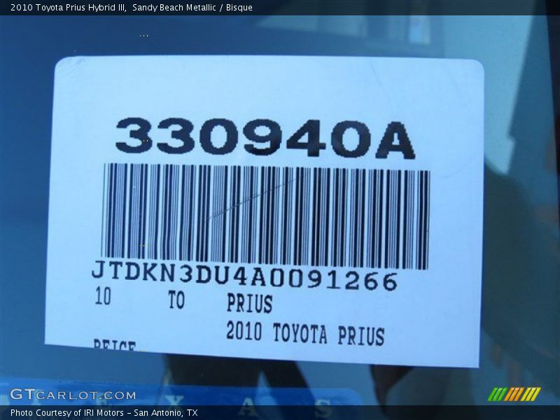 Sandy Beach Metallic / Bisque 2010 Toyota Prius Hybrid III