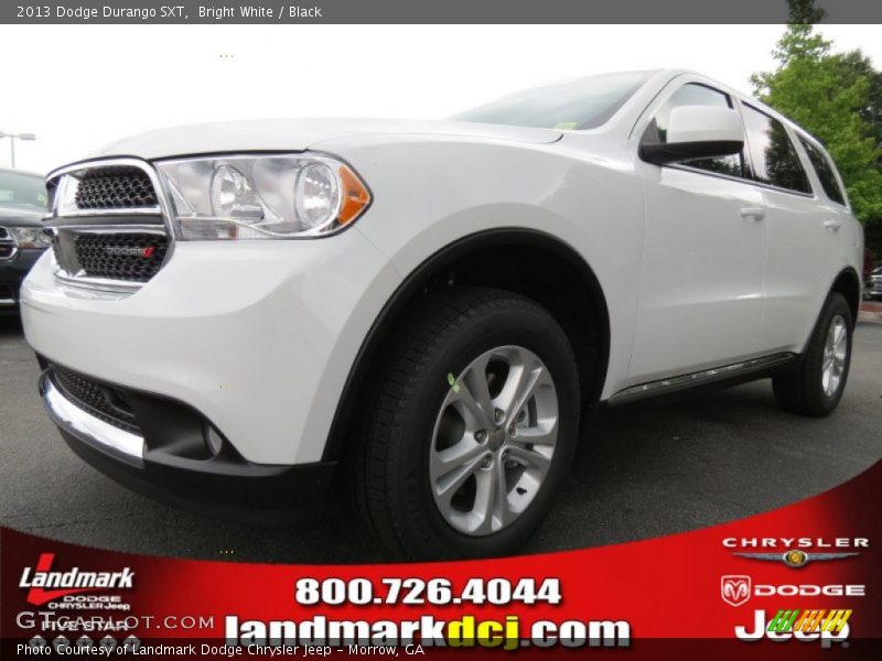 Bright White / Black 2013 Dodge Durango SXT