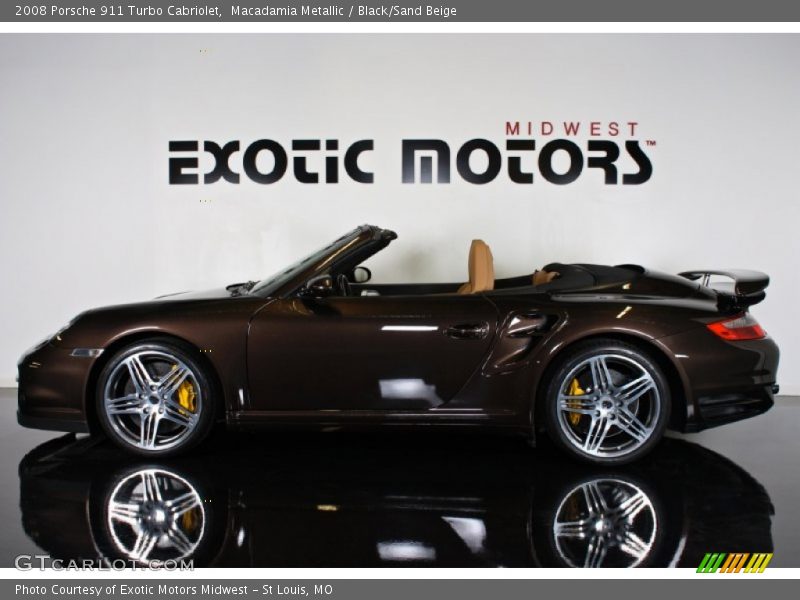 Macadamia Metallic / Black/Sand Beige 2008 Porsche 911 Turbo Cabriolet