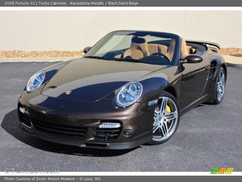 Macadamia Metallic / Black/Sand Beige 2008 Porsche 911 Turbo Cabriolet