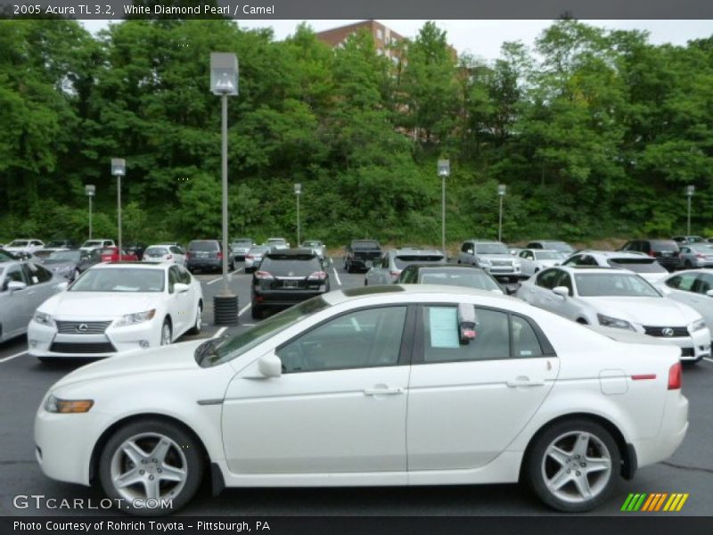 White Diamond Pearl / Camel 2005 Acura TL 3.2