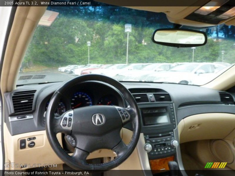 White Diamond Pearl / Camel 2005 Acura TL 3.2