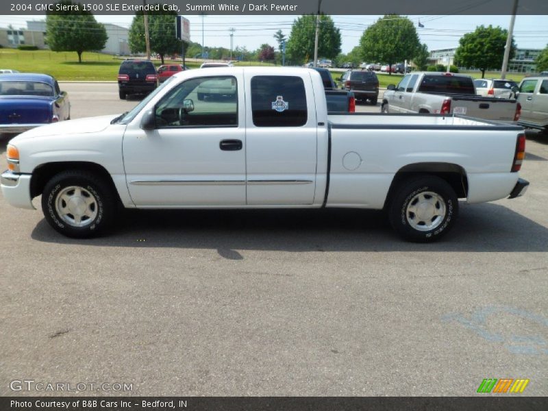 Summit White / Dark Pewter 2004 GMC Sierra 1500 SLE Extended Cab