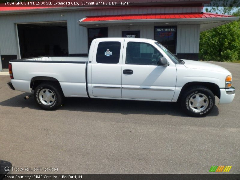 Summit White / Dark Pewter 2004 GMC Sierra 1500 SLE Extended Cab