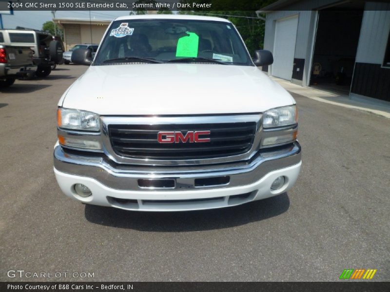Summit White / Dark Pewter 2004 GMC Sierra 1500 SLE Extended Cab
