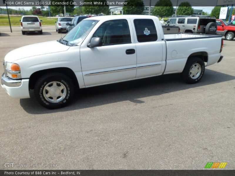 Summit White / Dark Pewter 2004 GMC Sierra 1500 SLE Extended Cab
