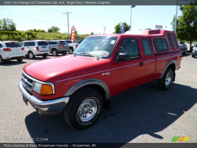 Bright Red / Medium Graphite 1997 Ford Ranger XLT Extended Cab 4x4