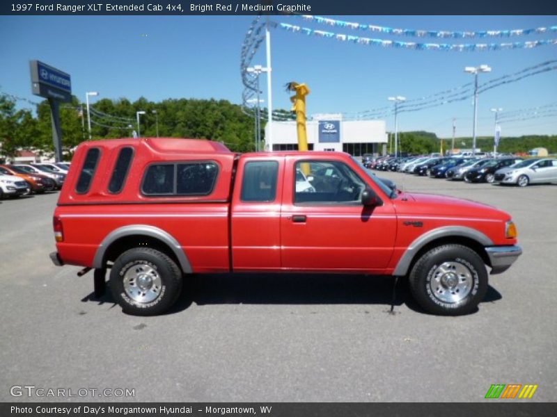 Bright Red / Medium Graphite 1997 Ford Ranger XLT Extended Cab 4x4