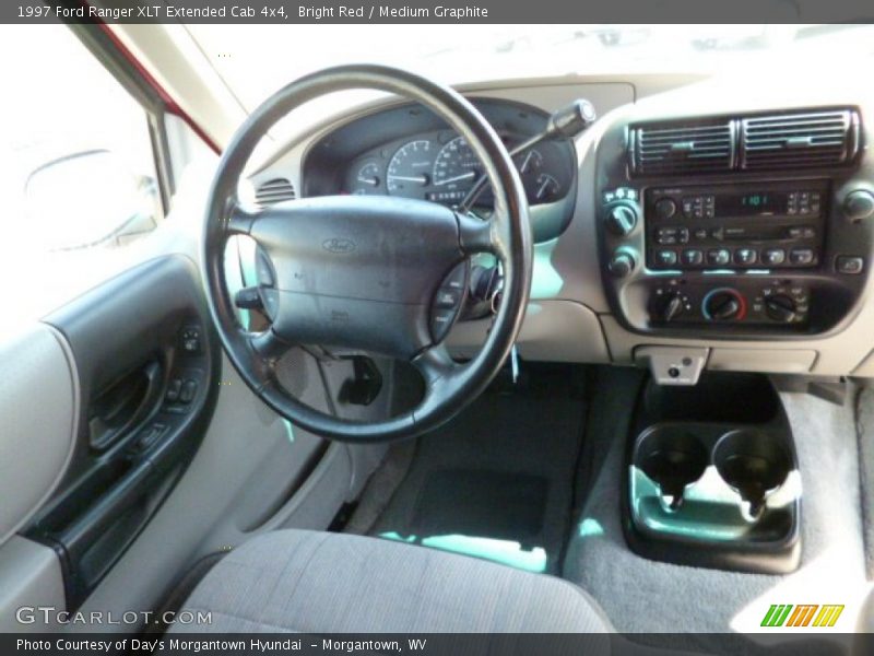 Bright Red / Medium Graphite 1997 Ford Ranger XLT Extended Cab 4x4