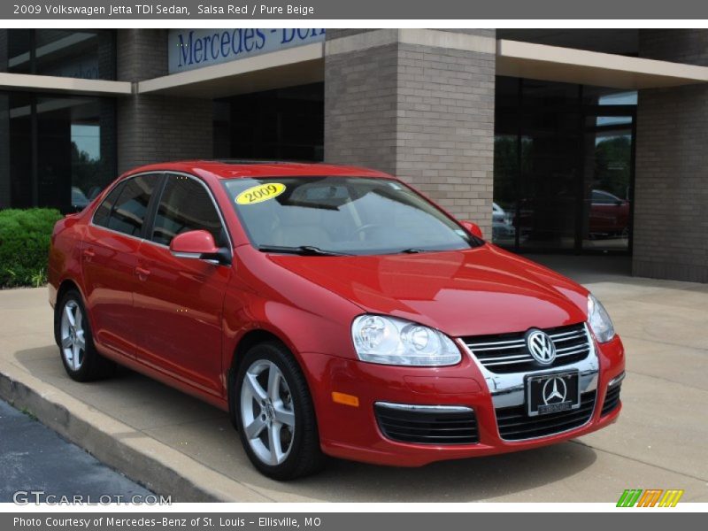 Salsa Red / Pure Beige 2009 Volkswagen Jetta TDI Sedan