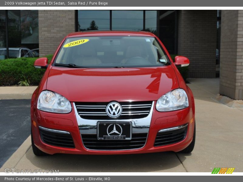 Salsa Red / Pure Beige 2009 Volkswagen Jetta TDI Sedan