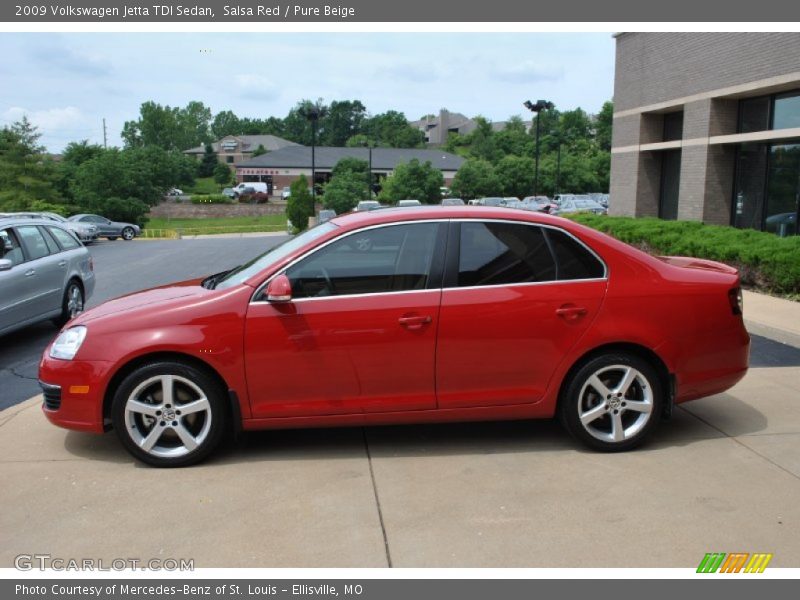 Salsa Red / Pure Beige 2009 Volkswagen Jetta TDI Sedan