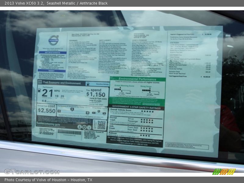 Seashell Metallic / Anthracite Black 2013 Volvo XC60 3.2