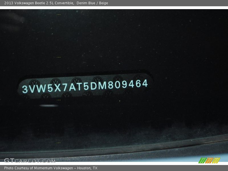 Denim Blue / Beige 2013 Volkswagen Beetle 2.5L Convertible