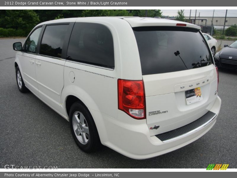 Stone White / Black/Light Graystone 2012 Dodge Grand Caravan Crew