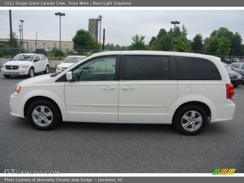 Stone White / Black/Light Graystone 2012 Dodge Grand Caravan Crew