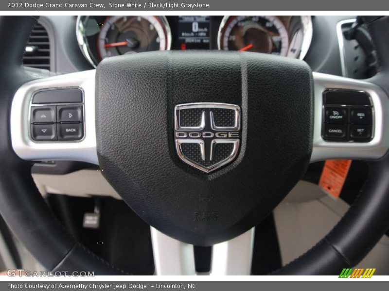 Stone White / Black/Light Graystone 2012 Dodge Grand Caravan Crew