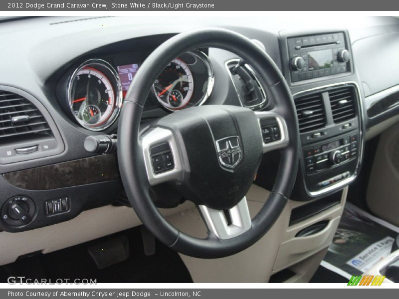 Stone White / Black/Light Graystone 2012 Dodge Grand Caravan Crew