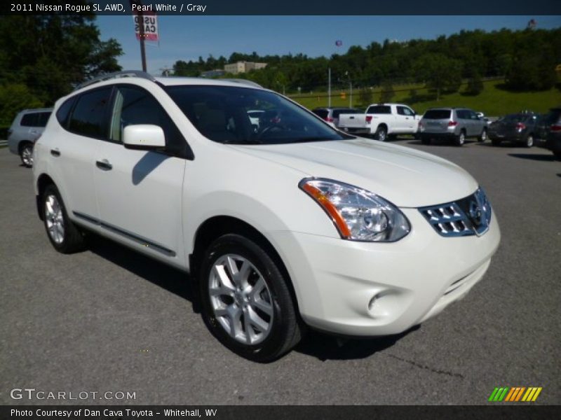 Pearl White / Gray 2011 Nissan Rogue SL AWD