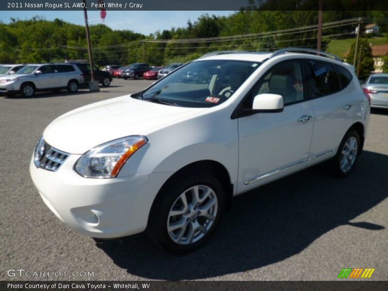 Pearl White / Gray 2011 Nissan Rogue SL AWD