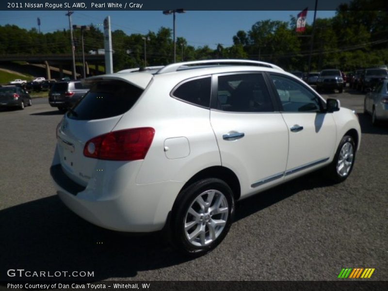 Pearl White / Gray 2011 Nissan Rogue SL AWD