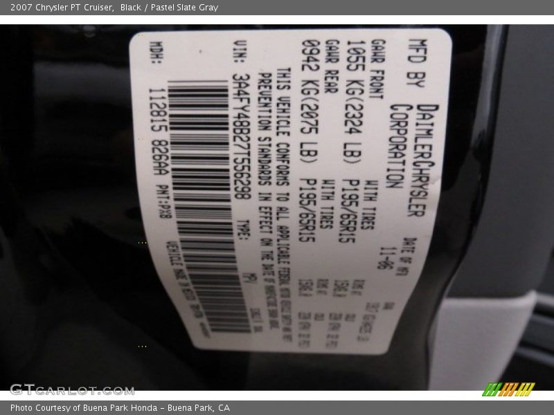 Black / Pastel Slate Gray 2007 Chrysler PT Cruiser