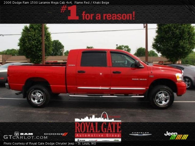 Flame Red / Khaki Beige 2006 Dodge Ram 1500 Laramie Mega Cab 4x4
