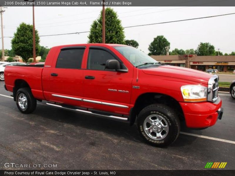 Flame Red / Khaki Beige 2006 Dodge Ram 1500 Laramie Mega Cab 4x4