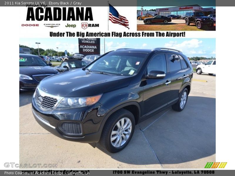 Ebony Black / Gray 2011 Kia Sorento LX V6