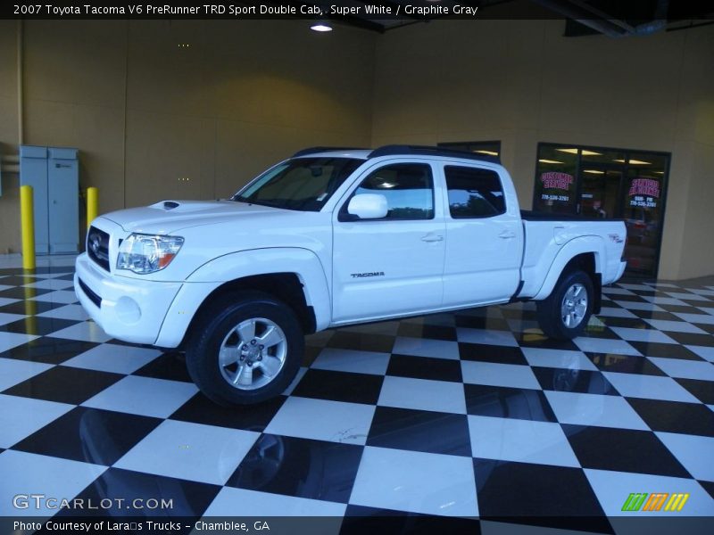 Super White / Graphite Gray 2007 Toyota Tacoma V6 PreRunner TRD Sport Double Cab